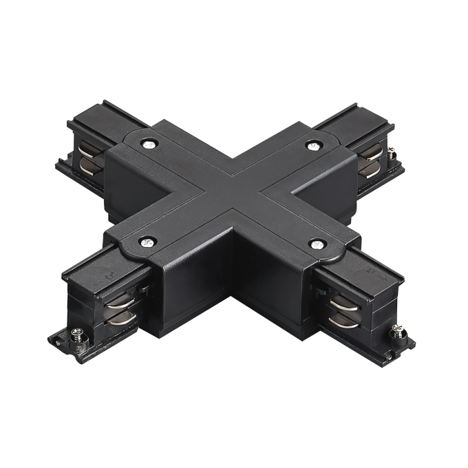 Соединение крестовое LIGHTSTAR 504147-FR QUATTRO с подводом питания к треку 5040xx-(F)/(R) ЧЕРНЫЙ